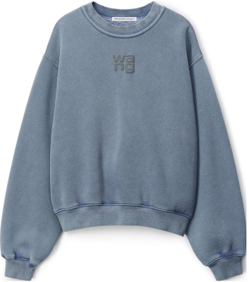 (W) アレキサンダーワン SS24 グレー・ブルー ロゴプリント クルーネック スウェットシャツ 4CC3221360-077 Buy (W) アレキサンダーワン SS24 グレー・ブルー ロゴプリント クルーネック スウェットシャツ 4CC3221360-077