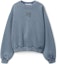 Order (W) アレキサンダーワン SS24 グレー・ブルー ロゴプリント クルーネック スウェットシャツ 4CC3221360-077