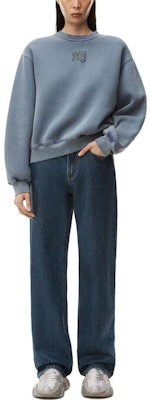 (W) アレキサンダーワン SS24 グレー・ブルー ロゴプリント クルーネック スウェットシャツ 4CC3221360-077 Lookbook (W) アレキサンダーワン SS24 グレー・ブルー ロゴプリント クルーネック スウェットシャツ 4CC3221360-077