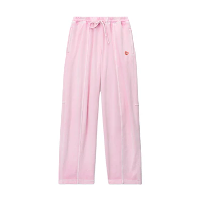 (Women) Alexander Wang SS24 High-Waist Drawstring Velvet Knit Sweatpants Pink. 4CC124435509-51B