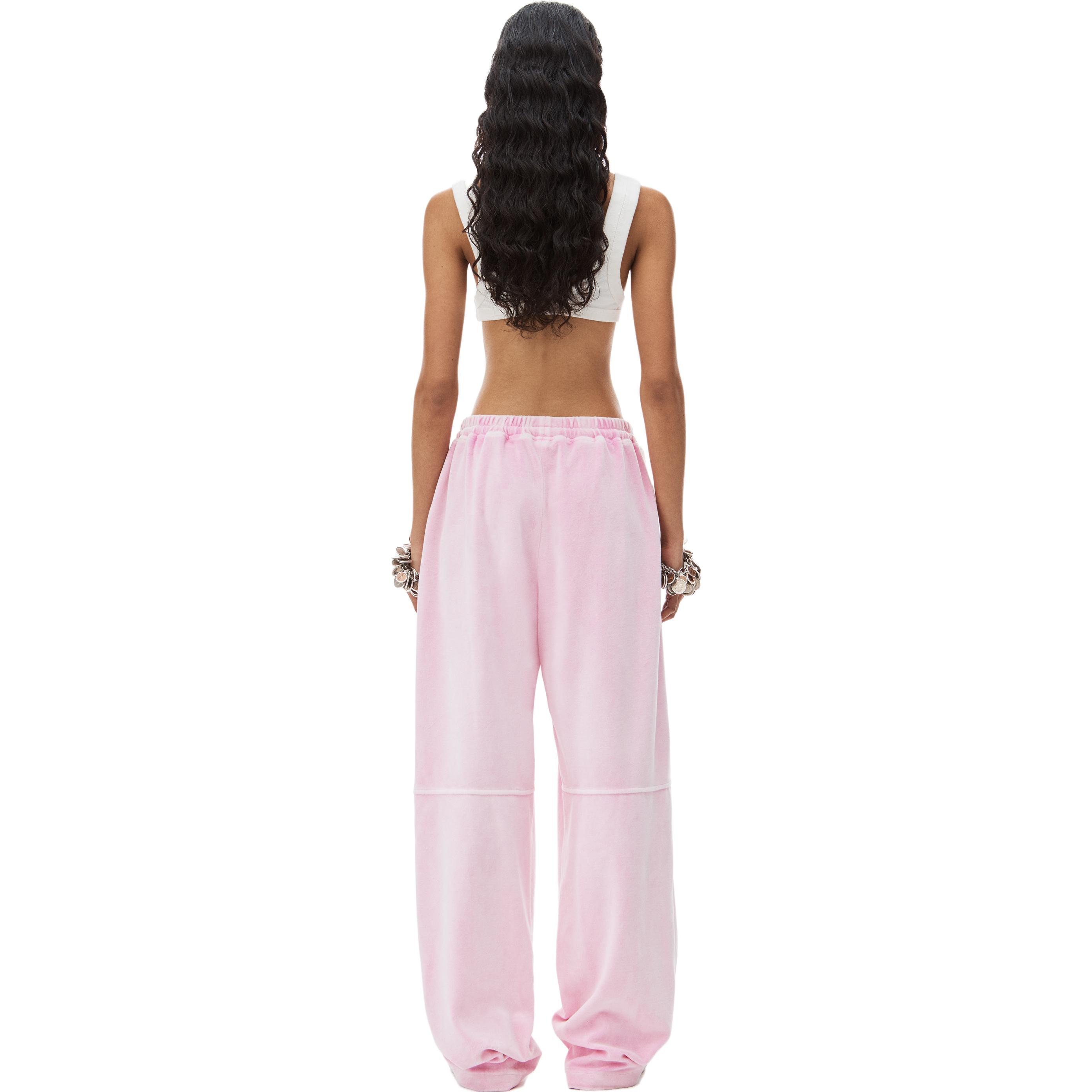 Purchase (Women) Alexander Wang SS24  High-Waist Drawstring Velvet Knit Sweatpants Pink. 4CC124435509-51B