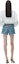 Shop (Women) Alexander Wang SS24 High-Waisted Logo Denim Shorts Indigo Blue. 4DC2244308-473