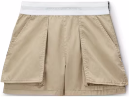 (Women) Alexander Wang SS24 High-Waisted Wide-Leg Cargo Shorts Khaki 1WC2244726279 (Women) Alexander Wang SS24 High-Waisted Wide-Leg Cargo Shorts Khaki 1WC2244726279