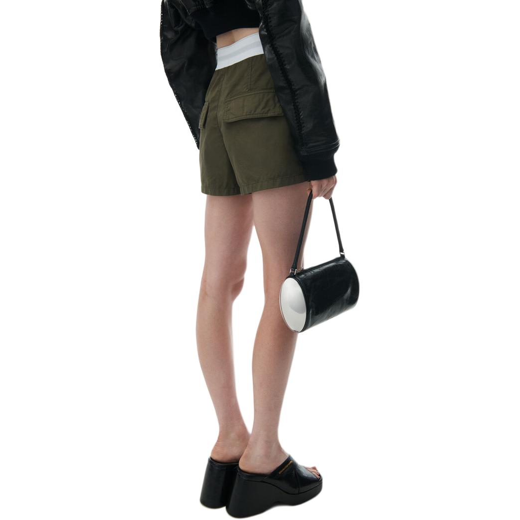 (Women) Alexander Wang SS24  High-Waisted Wide-Leg Cargo Shorts Olive Green. 1WC2244726305 圖 5
