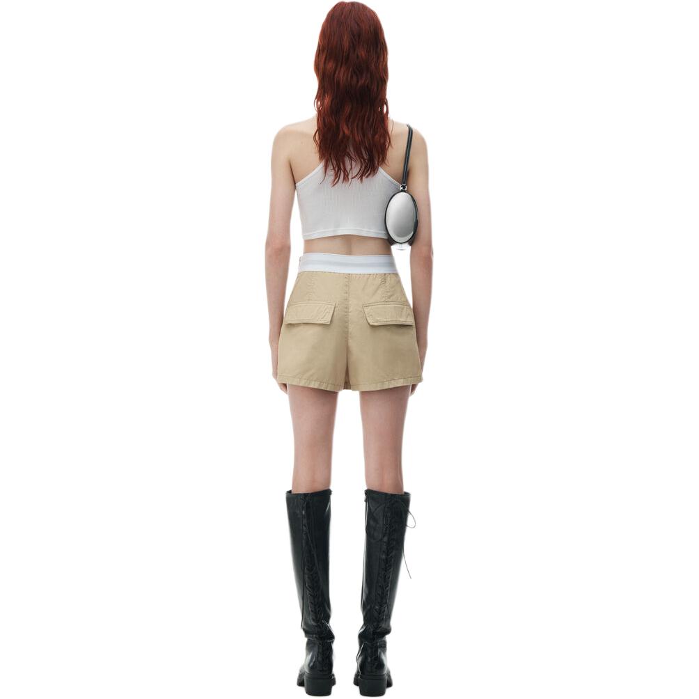 (Women) Alexander Wang SS24  High-Waisted Wide-Leg Cargo Shorts Khaki 1WC2244726279 圖 5