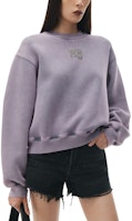 (Women) Alexander Wang SS24 Lavender Crewneck Pullover Letter Sweatshirt 4CC3221360687A (Women) Alexander Wang SS24 Lavender Crewneck Pullover Letter Sweatshirt 4CC3221360687A