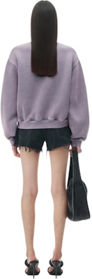 (Women) Alexander Wang SS24 Lavender Crewneck Pullover Letter Sweatshirt 4CC3221360687A Shop (Women) Alexander Wang SS24 Lavender Crewneck Pullover Letter Sweatshirt 4CC3221360687A