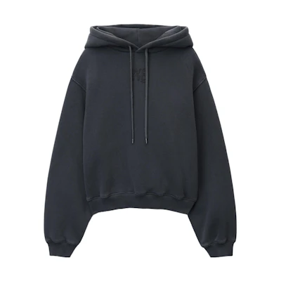 (Women) Alexander Wang SS24 Letter Print Logo Hoodie in Dark Grey. 4CC3222069-094A