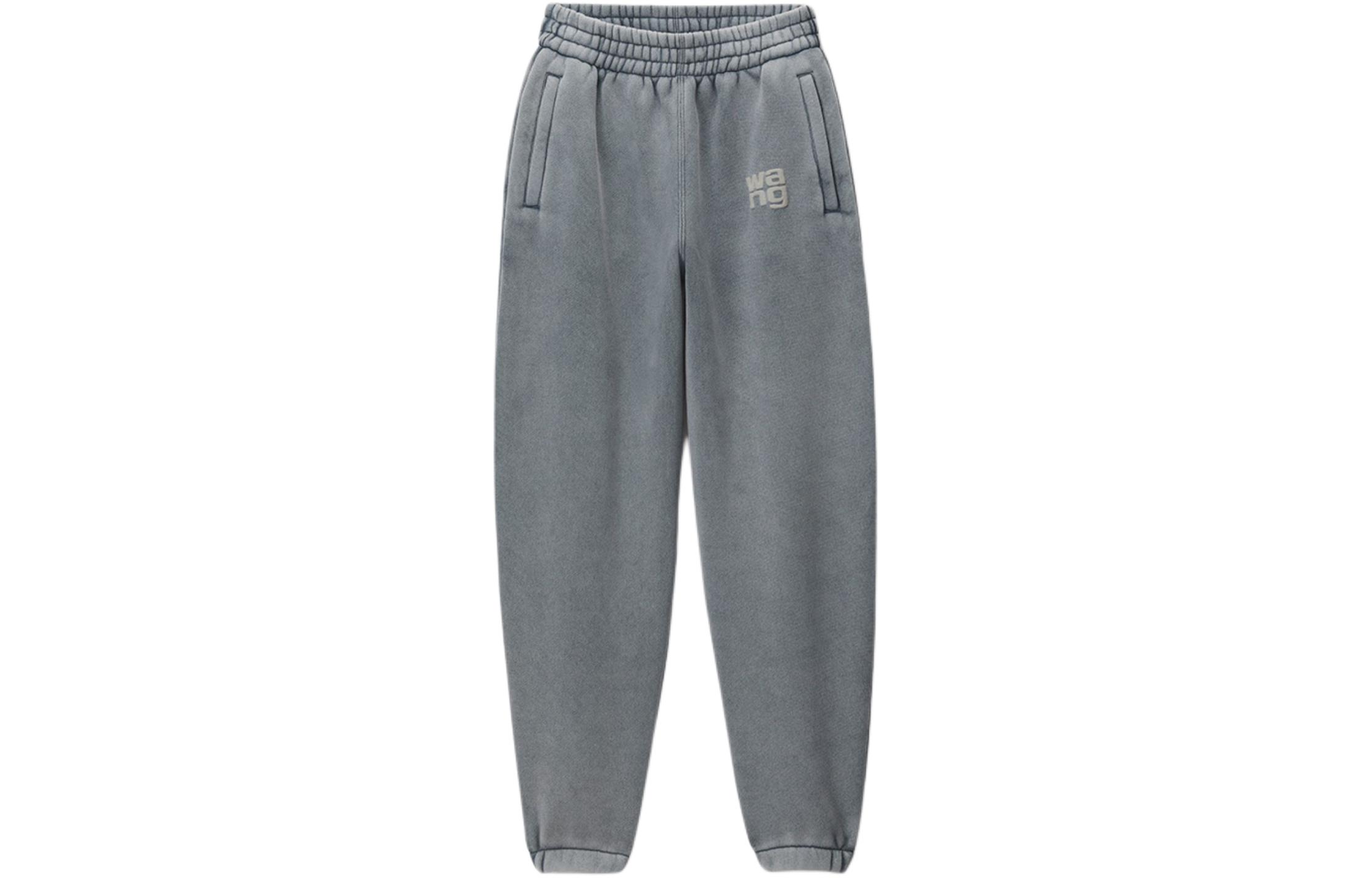 Order (Women) Alexander Wang SS24  Logo Jogger Knit Sweatpants Acid Wash Mist. 4CC3224348-Grey