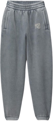 (Women) Alexander Wang SS24 Logo Jogger Knit Sweatpants Acid Wash Mist. 4CC3224348-Grey Order (Women) Alexander Wang SS24 Logo Jogger Knit Sweatpants Acid Wash Mist. 4CC3224348-Grey