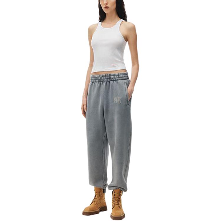Lookbook (Women) Alexander Wang SS24  Logo Jogger Knit Sweatpants Acid Wash Mist. 4CC3224348-Grey