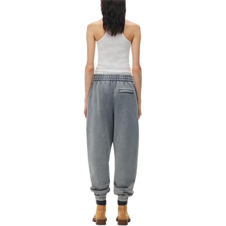 Shop (Women) Alexander Wang SS24  Logo Jogger Knit Sweatpants Acid Wash Mist. 4CC3224348-Grey