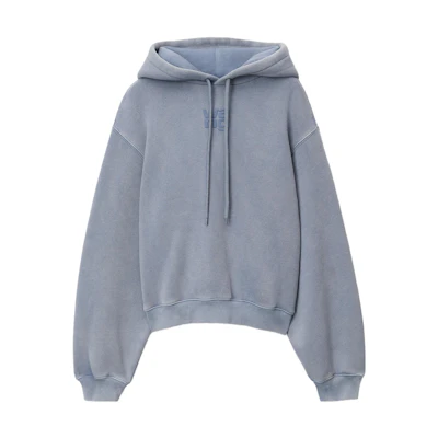 (Women) Alexander Wang SS24 Logo Print Hoodie in Light Blue. 4CC3222069-475