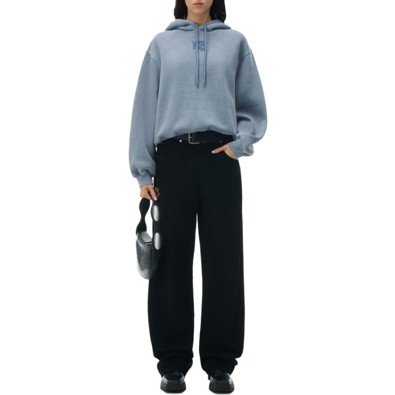 Shop (W) アレクサンダー ワン SS24 ロゴプリント フーディー ライトブルー. 4CC3222069-475