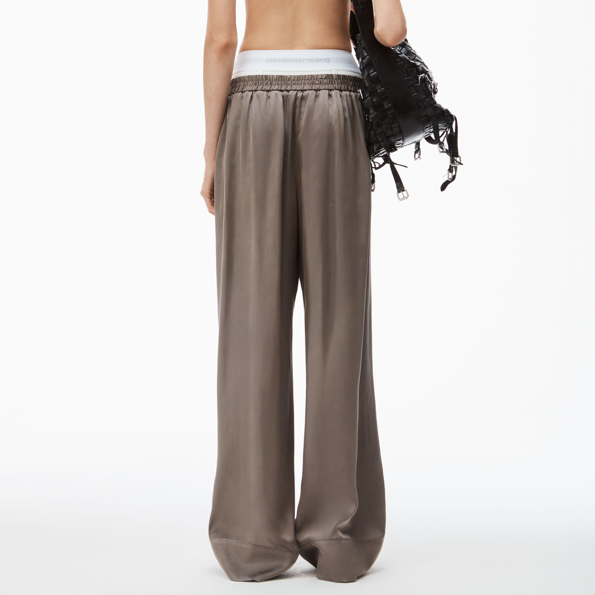 Shop (Women) Alexander Wang SS24  Loose Fit Zip-Up Casual Pants Grey. 4WC1244357-092