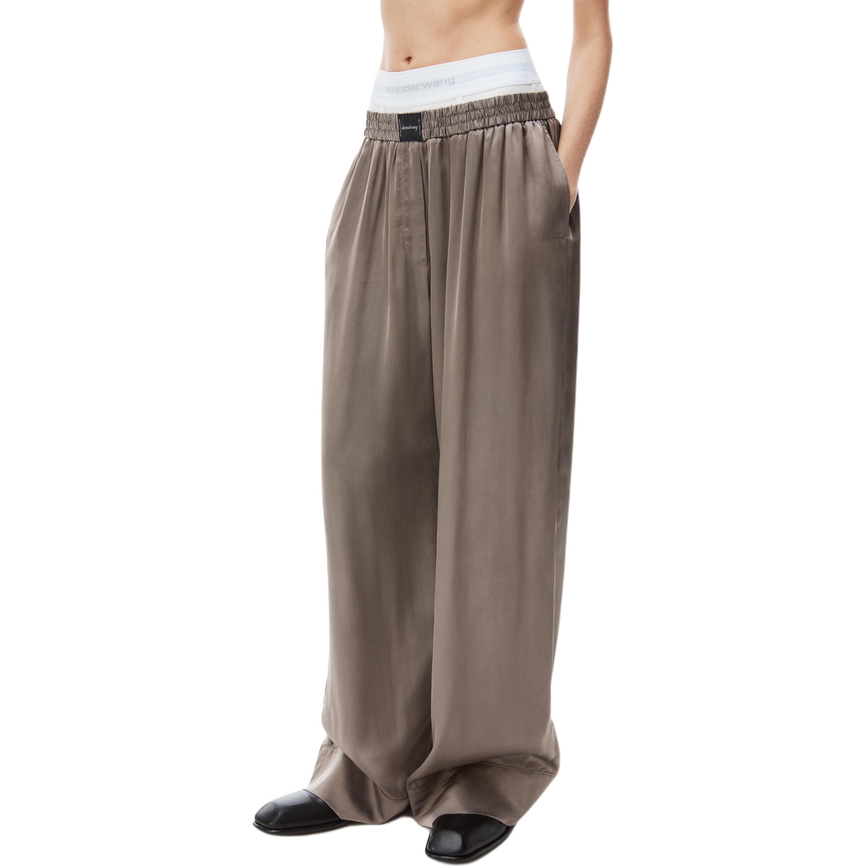 Purchase (Women) Alexander Wang SS24  Loose Fit Zip-Up Casual Pants Grey. 4WC1244357-092