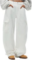 (Women) Alexander Wang SS24 Low-Rise Wide-Leg White Denim Jeans. 4DC2244305-120 (Women) Alexander Wang SS24 Low-Rise Wide-Leg White Denim Jeans. 4DC2244305-120