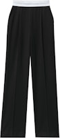 (Women) Alexander Wang SS24 Mid-Rise Colorblock Elastic Waist Casual Pants Black 1WC3244748001-BLACK (Women) Alexander Wang SS24 Mid-Rise Colorblock Elastic Waist Casual Pants Black 1WC3244748001-BLACK