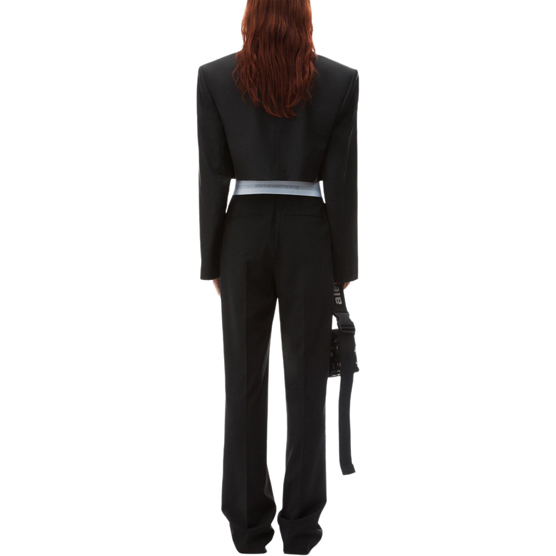 Shop (W) Alexander Wang SS24 Pantalones Casuales Negros Talle Medio Colorblock Cintura Elástica. 1WC3244748001-BLACK