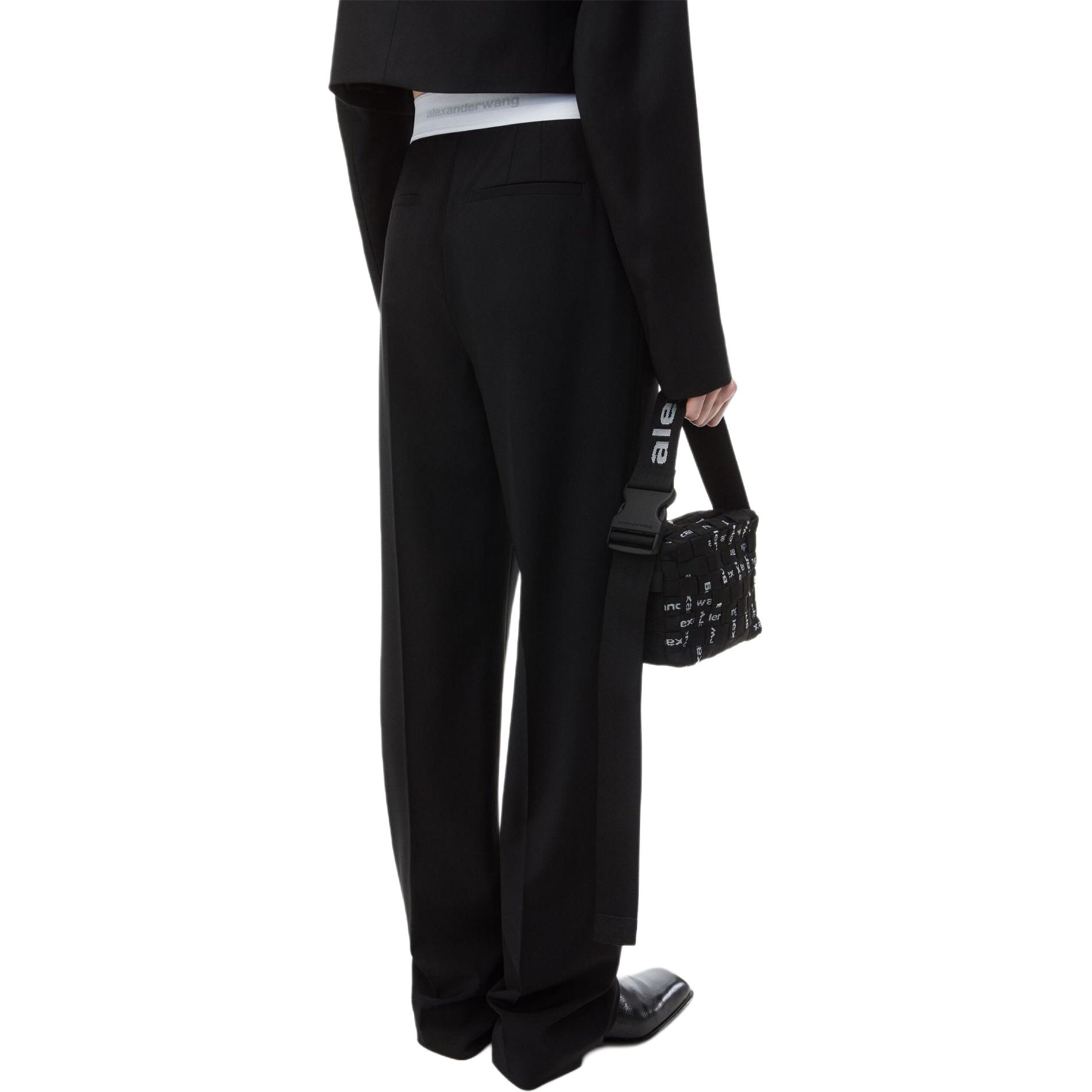 Purchase (W) Alexander Wang SS24 Pantalones Casuales Negros Talle Medio Colorblock Cintura Elástica. 1WC3244748001-BLACK