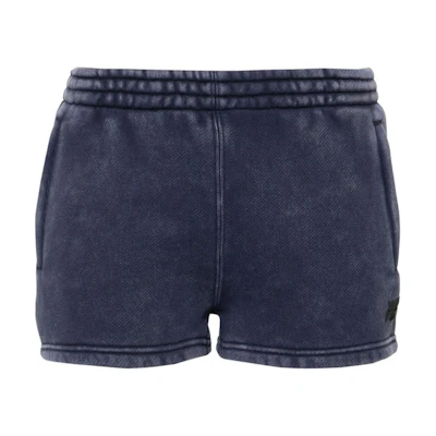 (Women) Alexander Wang SS24 Mid-Rise Knit Casual Shorts in Indigo Blue. 4CC3244404-BLUE
