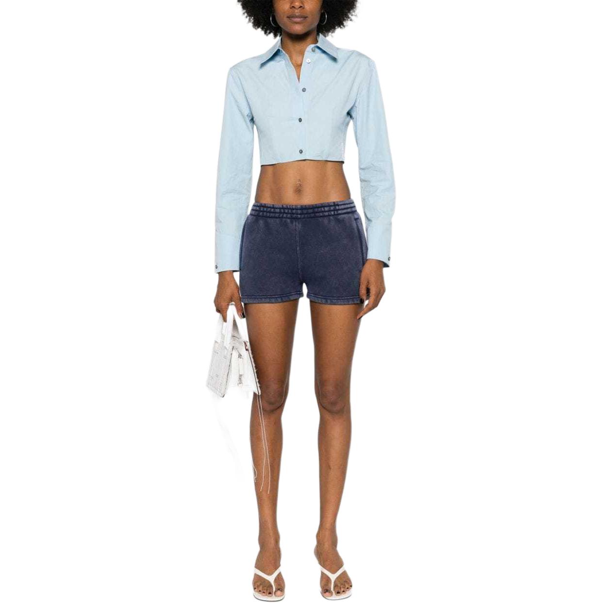 (Women) Alexander Wang SS24  Mid-Rise Knit Casual Shorts in Indigo Blue. 4CC3244404-BLUE 圖 3