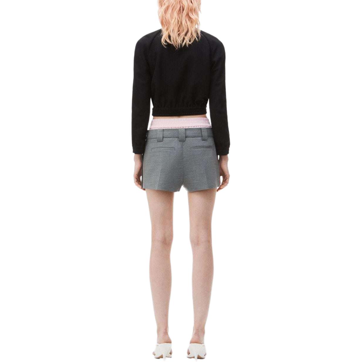 (Women) Alexander Wang SS24  Mid-Rise Layered Comfort Shorts Light Gray 1WC3244738-GREY 圖 4