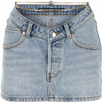 (W) 亚历山大王 SS24 极简风蓝色V领牛仔裙 4DC12451204-71A Buy (W) 亚历山大王 SS24 极简风蓝色V领牛仔裙 4DC12451204-71A