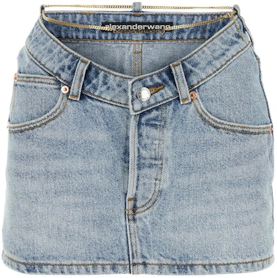 (W) 亚历山大王 SS24 极简风蓝色V领牛仔裙 4DC12451204-71A Order (W) 亚历山大王 SS24 极简风蓝色V领牛仔裙 4DC12451204-71A