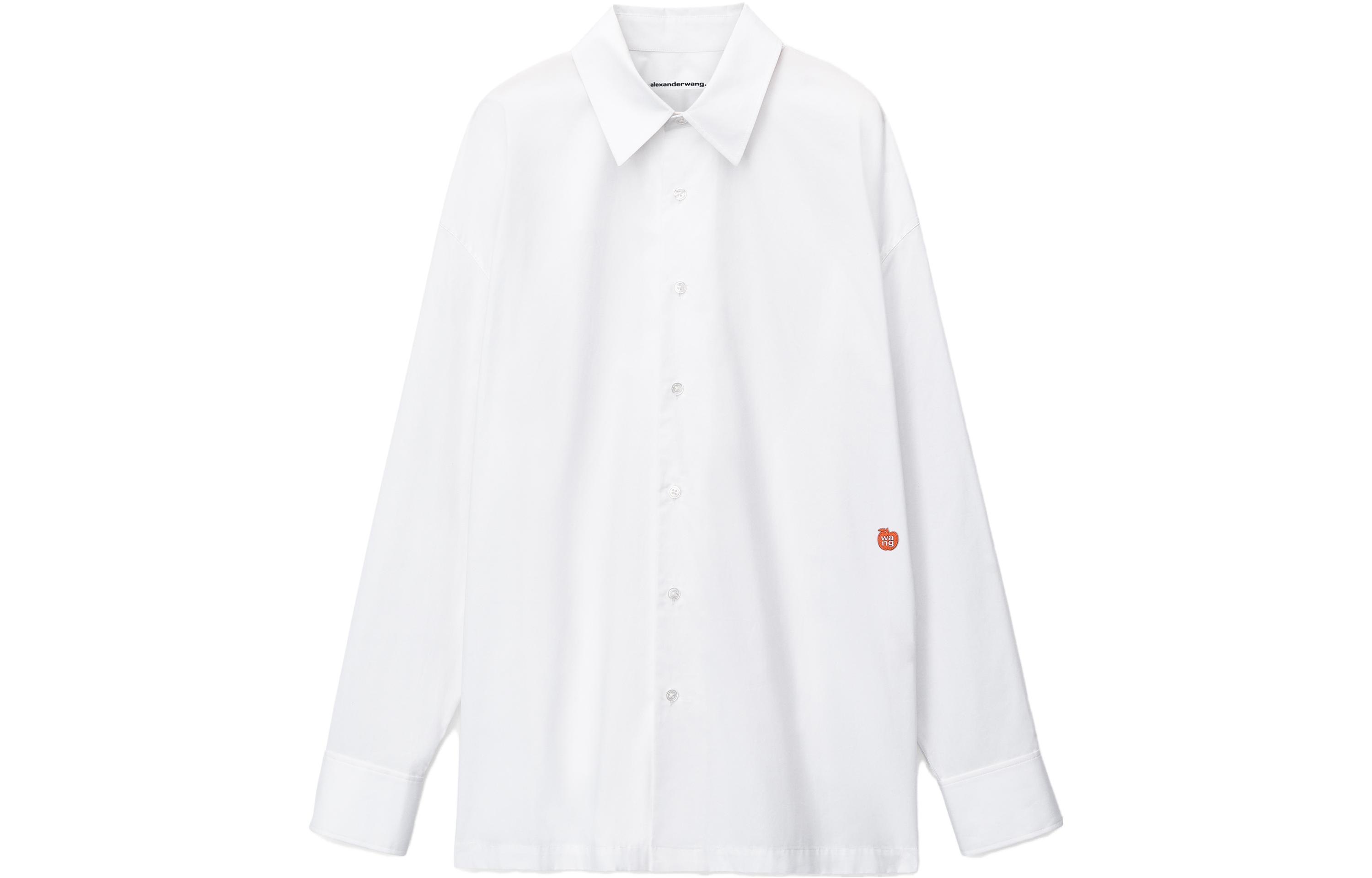 Order (W) アレキサンダー ワン SS24 オーバーサイズ コットン 長袖 シャツ ホワイト 4WC1241449-100