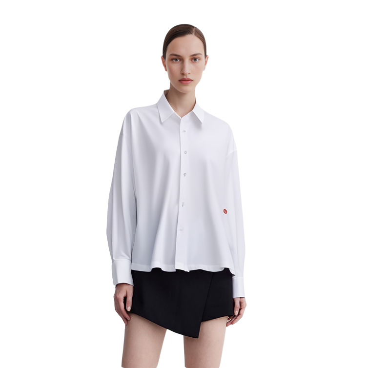 Details for (W) アレキサンダー ワン SS24 オーバーサイズ コットン 長袖 シャツ ホワイト 4WC1241449-100