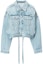 Order (W) アレキサンダー ワン SS24 オーバーサイズ クロップド デニム ジャケット ブルー 4DC1242246-453