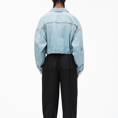 (W) アレキサンダー ワン SS24 オーバーサイズ クロップド デニム ジャケット ブルー 4DC1242246-453 Shop (W) アレキサンダー ワン SS24 オーバーサイズ クロップド デニム ジャケット ブルー 4DC1242246-453