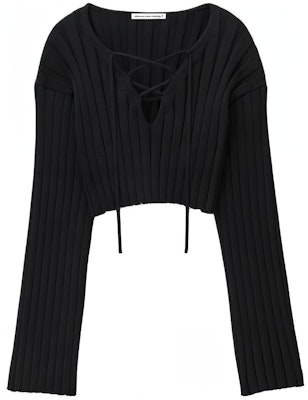 (W) Alexander Wang SS24 寬鬆短版針織套頭衫 - 黑色 4KC2241014-001 Buy (W) Alexander Wang SS24 寬鬆短版針織套頭衫 - 黑色 4KC2241014-001