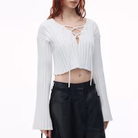 Shop (W) Alexander Wang SS24 白色寬鬆剪裁毛衣上衣 4KC2241014-100