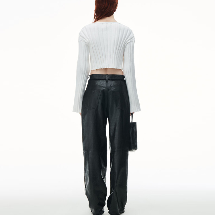 Purchase (W) 알렉산더왕 SS24 오버사이즈 크롭 니트 스웨터 화이트 4KC2241014-100