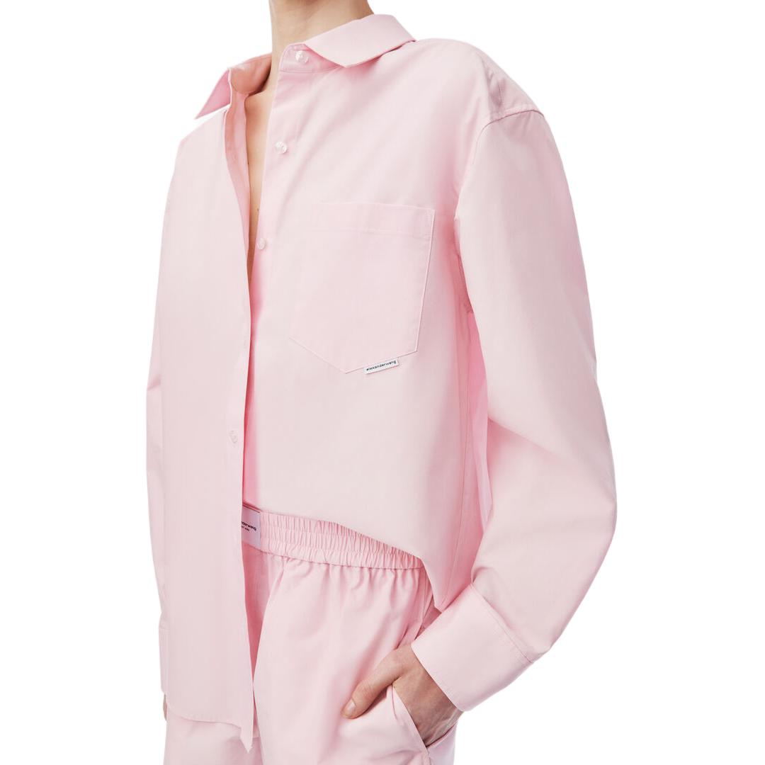 Shop (W) アレキサンダーワン SS24 ピンク 無地 ボタンアップ 長袖シャツ 4WC2241482680