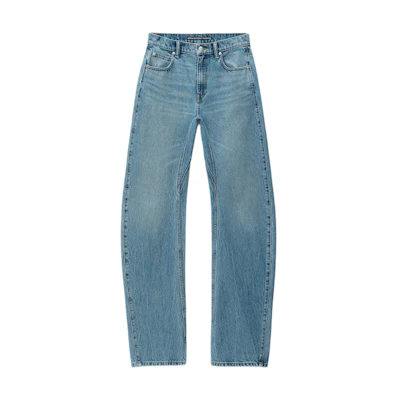(Women) Alexander Wang SS24 Relaxed Curved Blade Jeans - Indigo Blue Denim 4DC2244263-486
