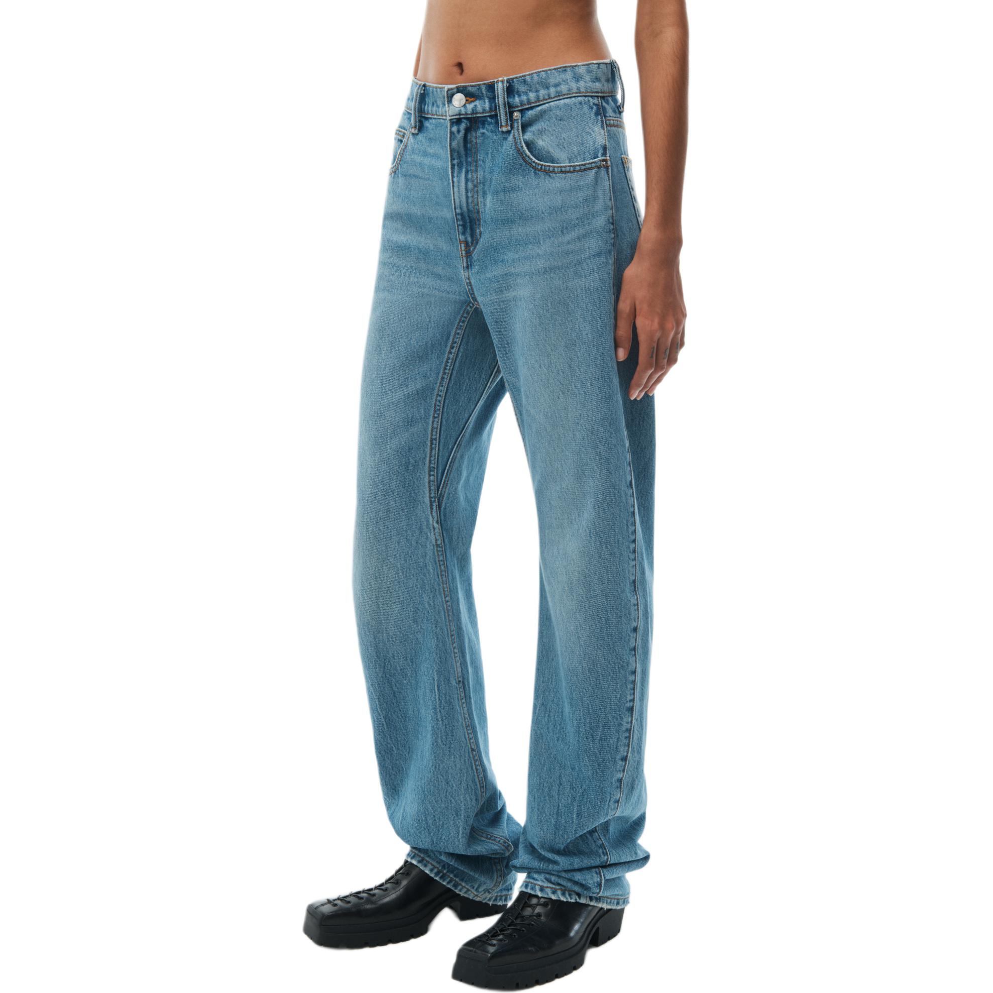 Purchase (Women) Alexander Wang SS24  Relaxed Curved Blade Jeans - Indigo Blue Denim 4DC2244263-486
