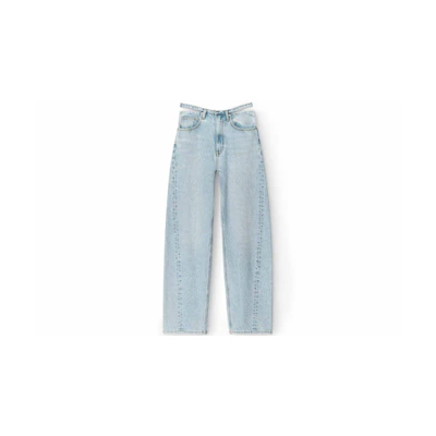 (Women) Alexander Wang SS24 Relaxed Mid-Rise Wide-Leg Detachable Jeans Blue 4DC1244249-453