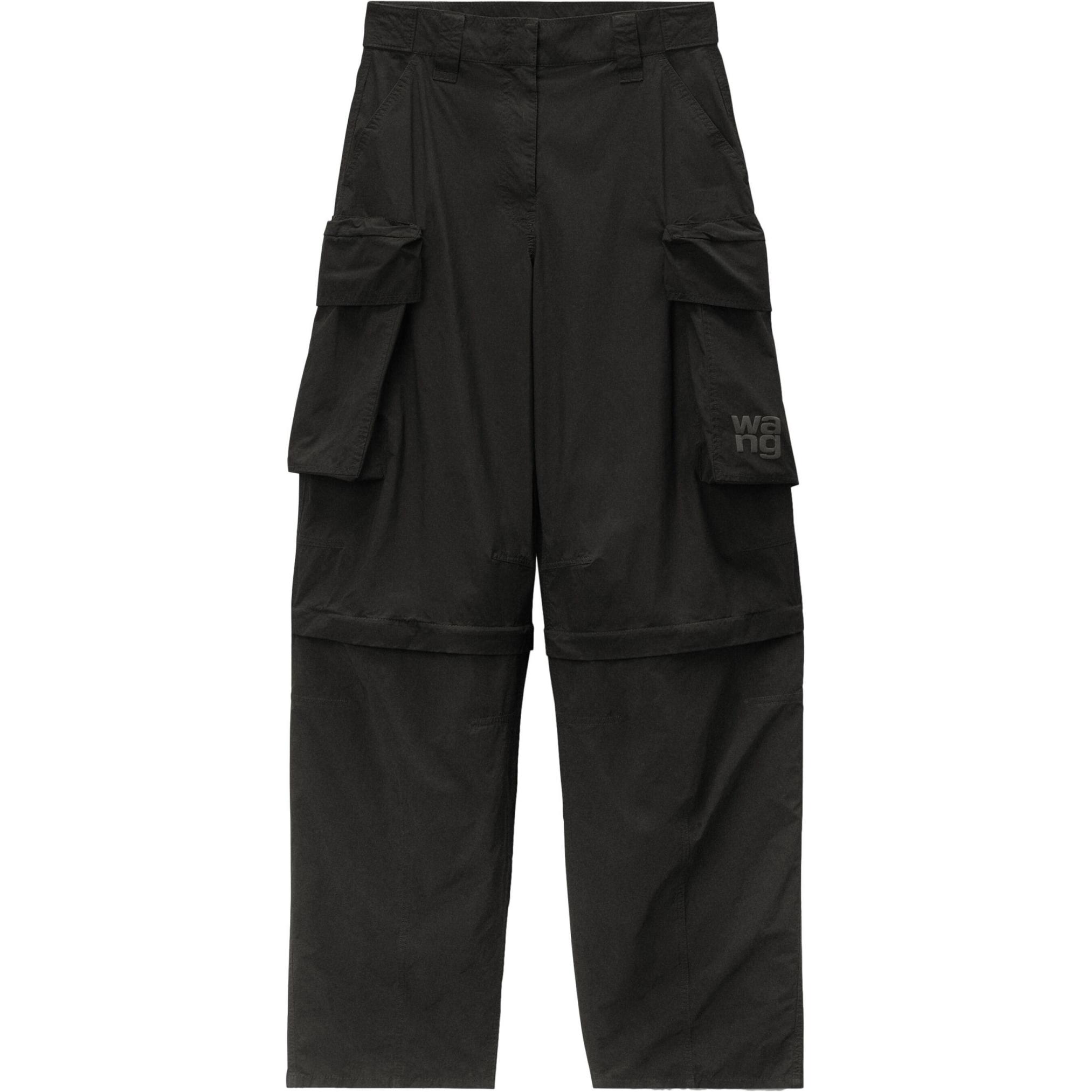 (Women) Alexander Wang SS24  Relaxed Wide-Leg Cargo Pants Mid-Rise Black 4WC3244369-BLACK