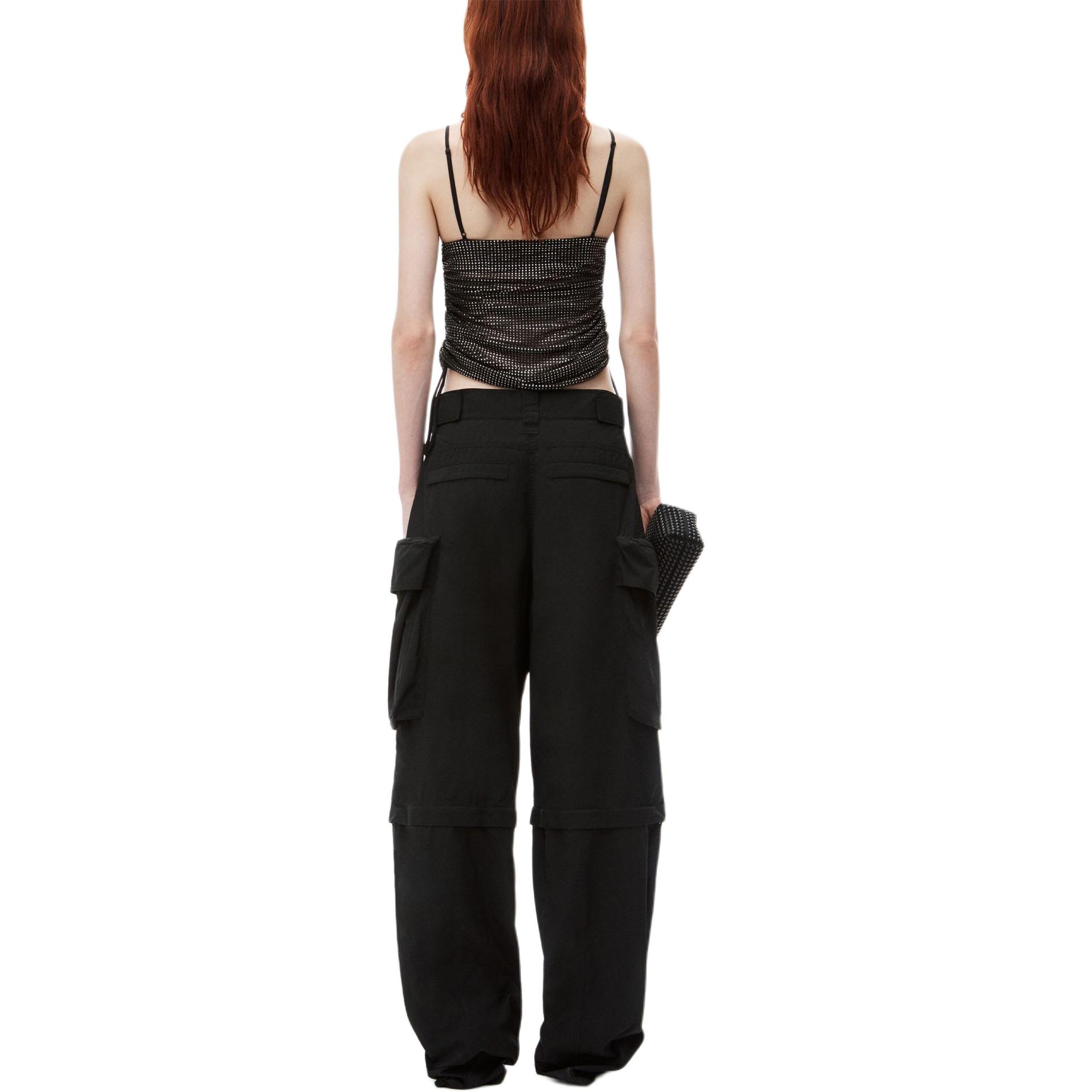 Shop (W) Alexander Wang SS24 Pantalones Cargo Pierna Ancha Tiro Medio Negro 4WC3244369-BLACK