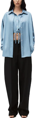 (W) Alexander Wang SS24 藍色絲質層次休閒長袖襯衫外套 4WC12414444-71B Lookbook (W) Alexander Wang SS24 藍色絲質層次休閒長袖襯衫外套 4WC12414444-71B
