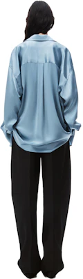(W) Alexander Wang SS24 藍色絲質層次休閒長袖襯衫外套 4WC12414444-71B Shop (W) Alexander Wang SS24 藍色絲質層次休閒長袖襯衫外套 4WC12414444-71B
