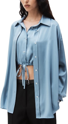 (W) Alexander Wang SS24 藍色絲質層次休閒長袖襯衫外套 4WC12414444-71B Purchase (W) Alexander Wang SS24 藍色絲質層次休閒長袖襯衫外套 4WC12414444-71B