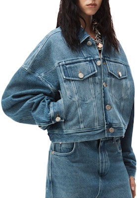 (W) アレキサンダー ワン SS24 ウォッシュデニム ボタンアップジャケット ブルー 1WC1242233-473 Shop (W) アレキサンダー ワン SS24 ウォッシュデニム ボタンアップジャケット ブルー 1WC1242233-473