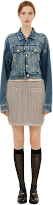 (W) アレキサンダー ワン SS24 ウォッシュデニム ボタンアップジャケット ブルー 1WC1242233-473 Details for (W) アレキサンダー ワン SS24 ウォッシュデニム ボタンアップジャケット ブルー 1WC1242233-473