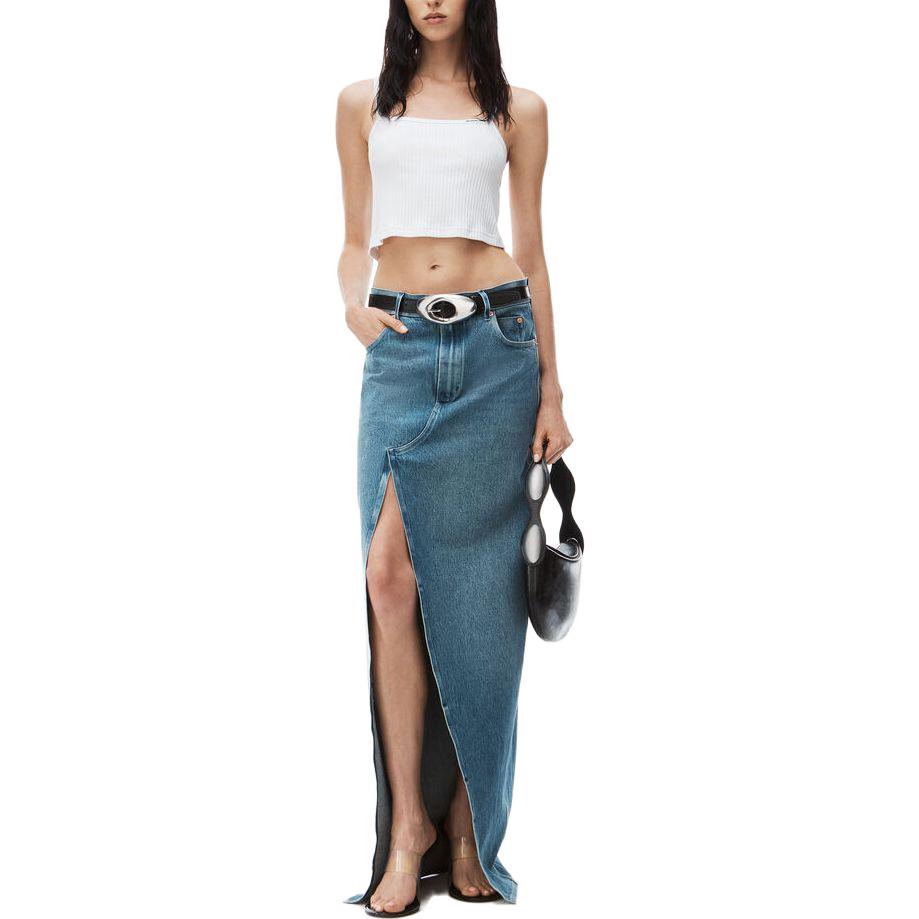 Lookbook (W) Alexander Wang SS24 Tank Top Putih Ribbed Cropped. 4CC1241448100