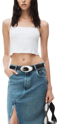 (W) Alexander Wang SS24 Tank Top Putih Ribbed Cropped. 4CC1241448100 Purchase (W) Alexander Wang SS24 Tank Top Putih Ribbed Cropped. 4CC1241448100