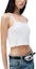 Details for (W) Alexander Wang SS24 Tank Top Putih Ribbed Cropped. 4CC1241448100